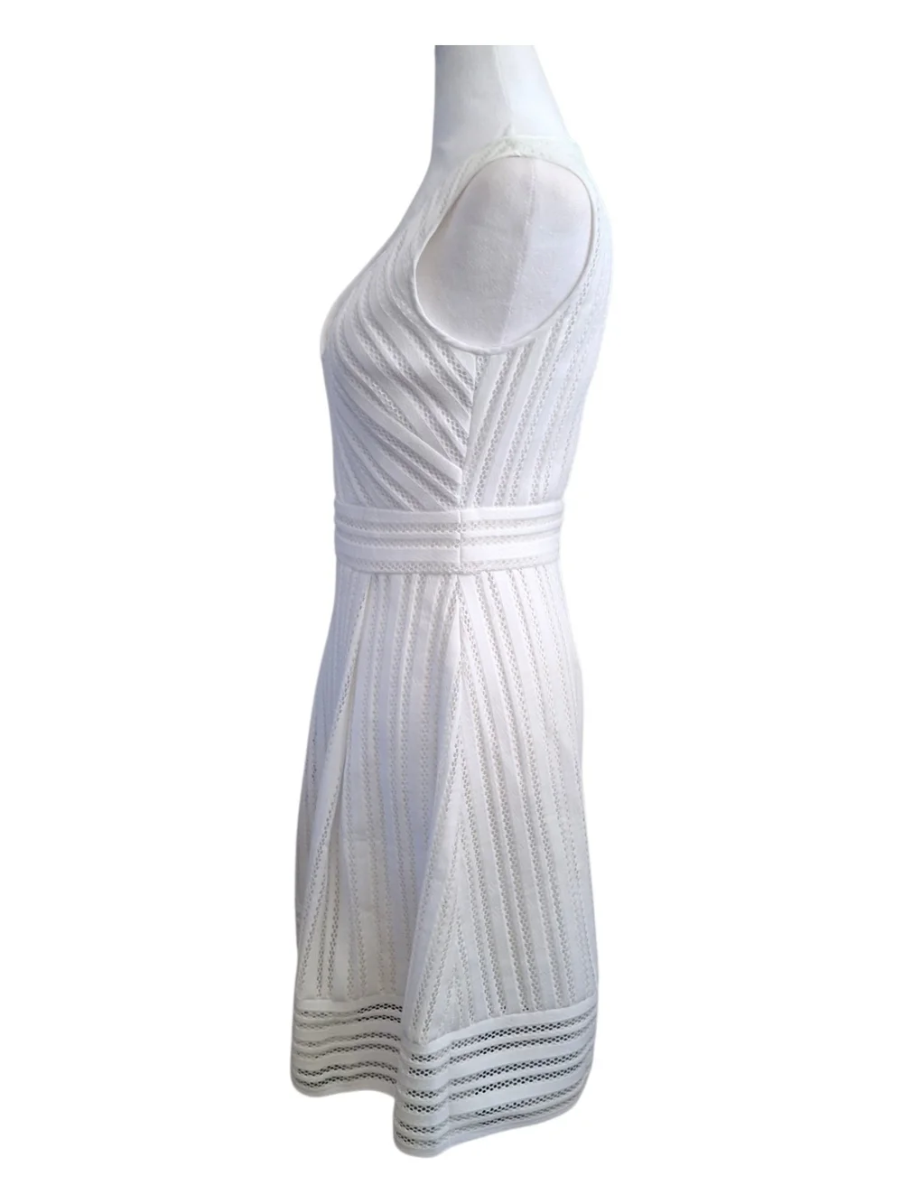 J Crew White Lace V-Neck Sleeveless Fit & Flare Dress - Size 2